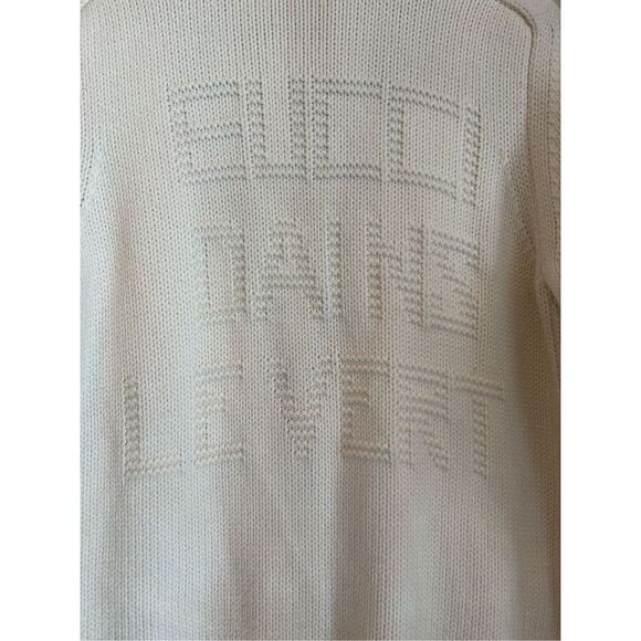 Vintage Style Cream Cardigan with Navy Trim and Rabbit Applique - Picture 8 of 11